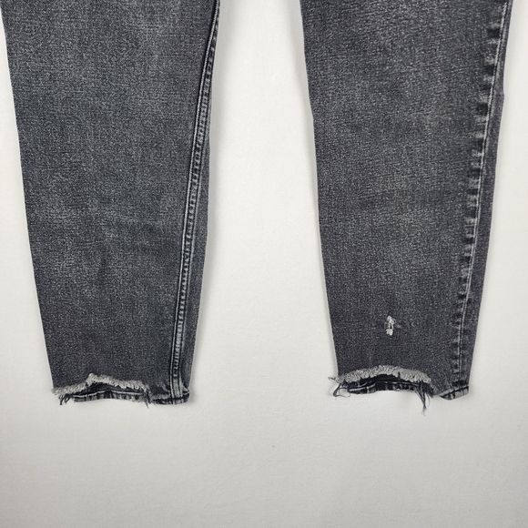Abercrombie & Fitch Black Mom High Rise Jeans Distressed Sz 26 2R - Picture 8 of 9